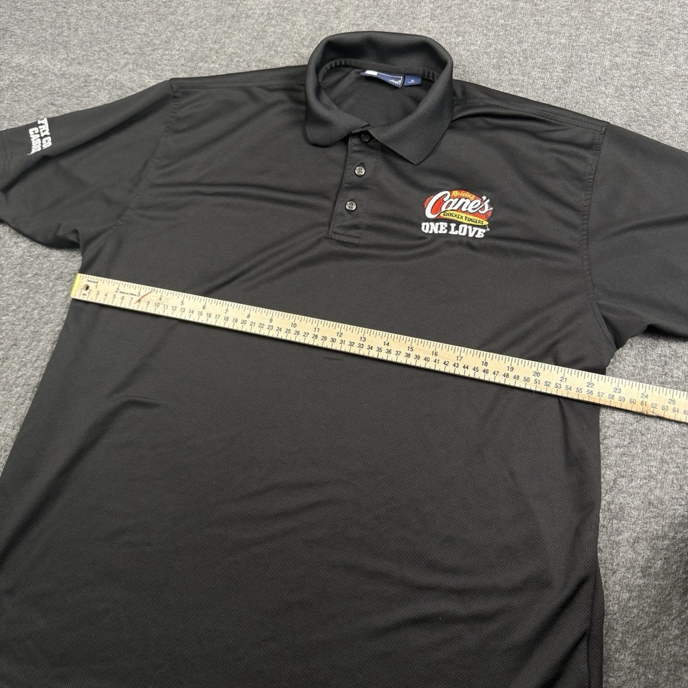Raising Canes Polo Shirt Men XL Black Uniform Employee Fry Cook Cashier One Love - Picture 5 of 8